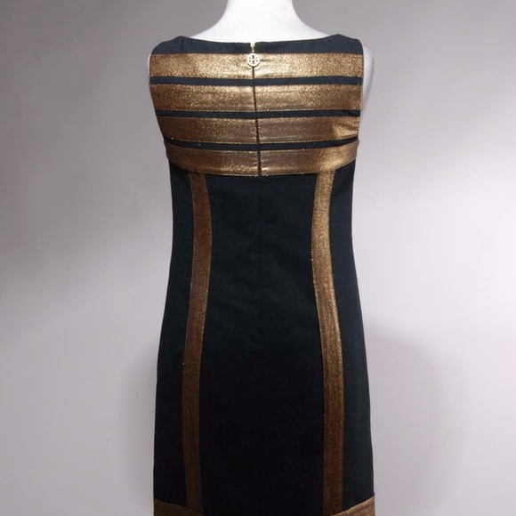 NWT Tory Burch Black Gold Striped Wool dress - Picture 2 of 4